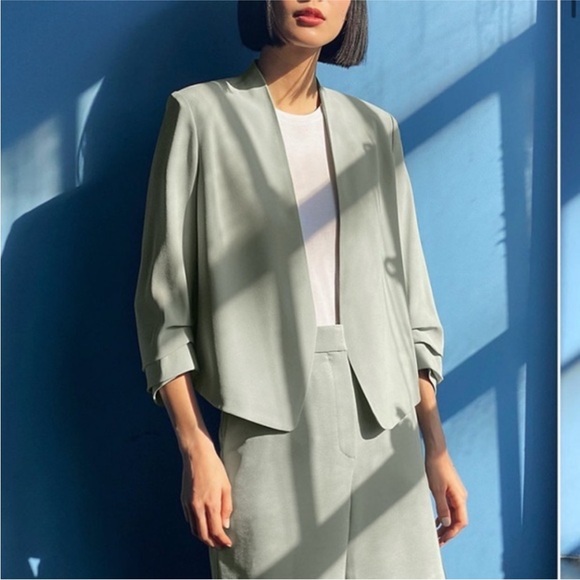 🌟RARE🌟 Aritzia Babaton Macauley Cropped Blazer in soft sage green (XXS) - Picture 8 of 8